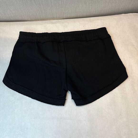 Stock Show University Cheer Shorts Black Silver Bling Girls Sz S Elastic Tie Wai - Picture 4 of 4